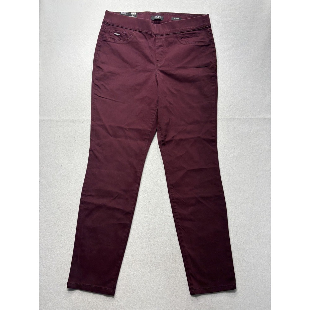 Nine West Jeans Womens 14 Purple True Fig Mid Rise Pull On Skinny Stretch 34x29
